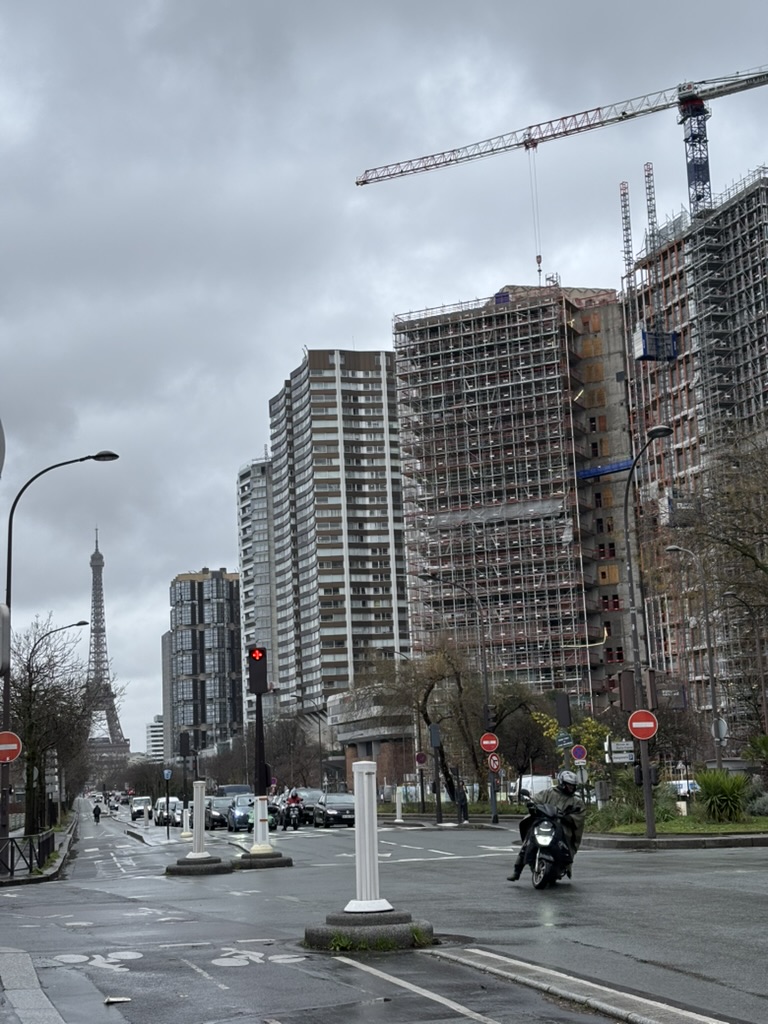 View down a Paris boulevard on March 26, 2026